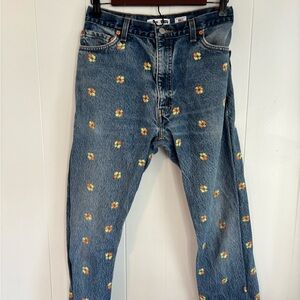 Rare Levi’s redone embroidered floral jeans 26